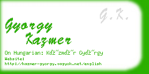 gyorgy kazmer business card